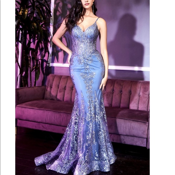 Floral Glitter Print Corset Gown NWT - Picture 4 of 8